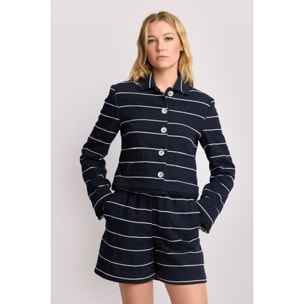 Kocca - Giacca con bordi effetto sfrangiato Donna, Righe