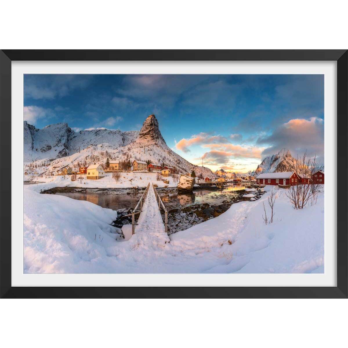 Affiche paysage Reine des Glaces Affiche sous cadre noir