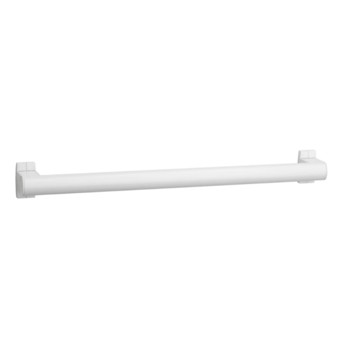 Barre de maintien droite PMR PELLET Design 60 cm aluminium époxy blanc caches résine blanc