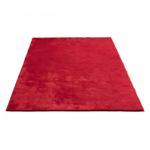 Tapis longs poils shaggy tissé motif uni MITA