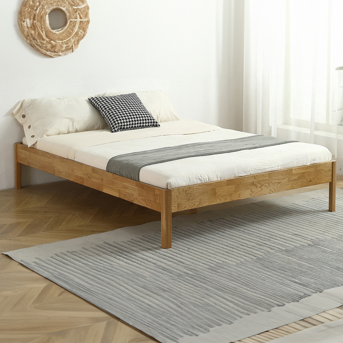 Pack lit en bois massif + Matelas ressorts et Mousse HR - AINA & HYGIOSPRING