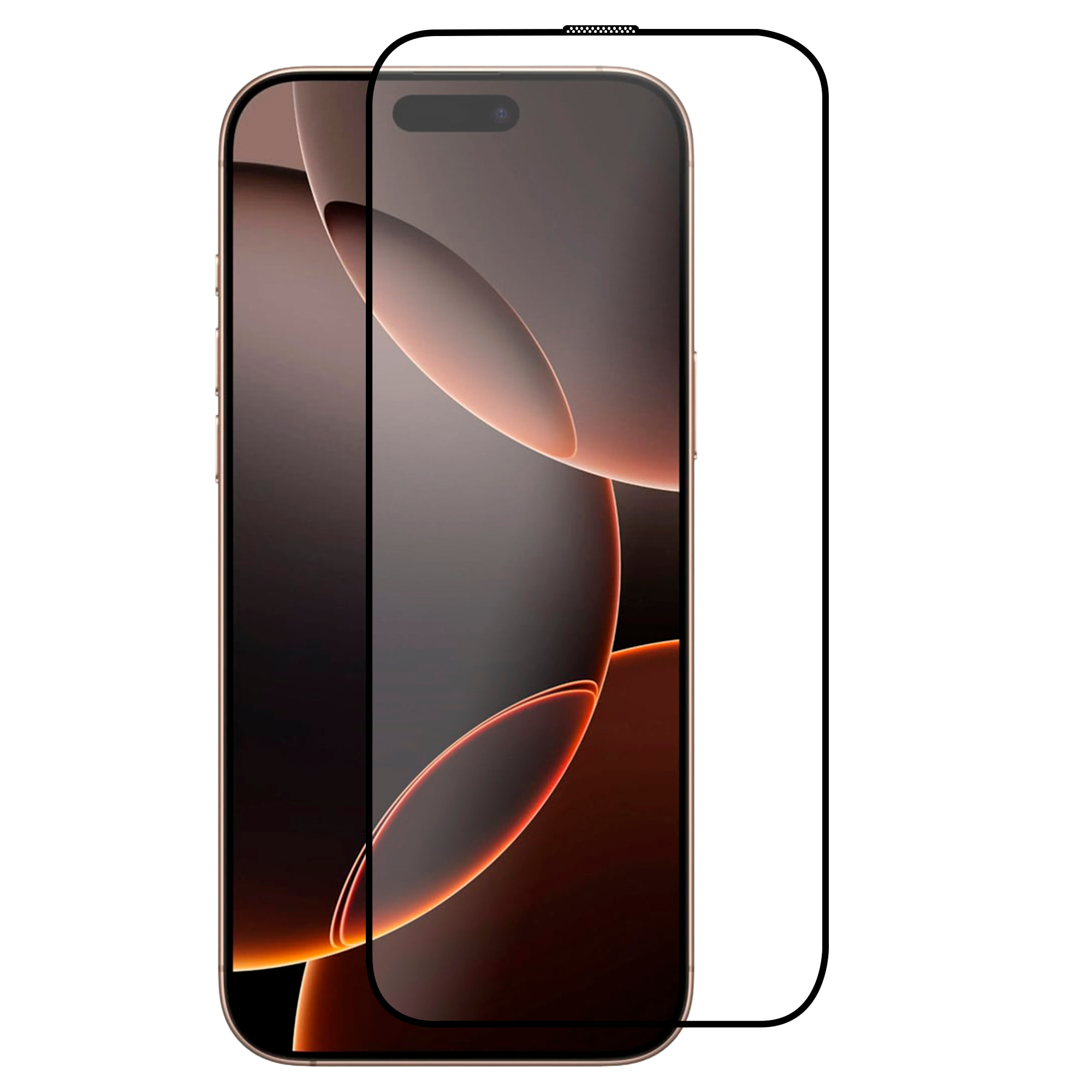 Protector de pantalla de cristal templado con marco negro para iPhone 16 Pro Max, resistente al desgaste, a los arañazos, antimicrobiano y antiestático.