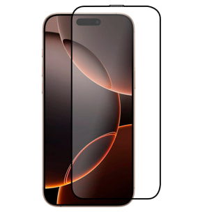 Protector de pantalla de cristal templado con marco negro para iPhone 16 Pro Max, resistente al desgaste, a los arañazos, antimicrobiano y antiestático.