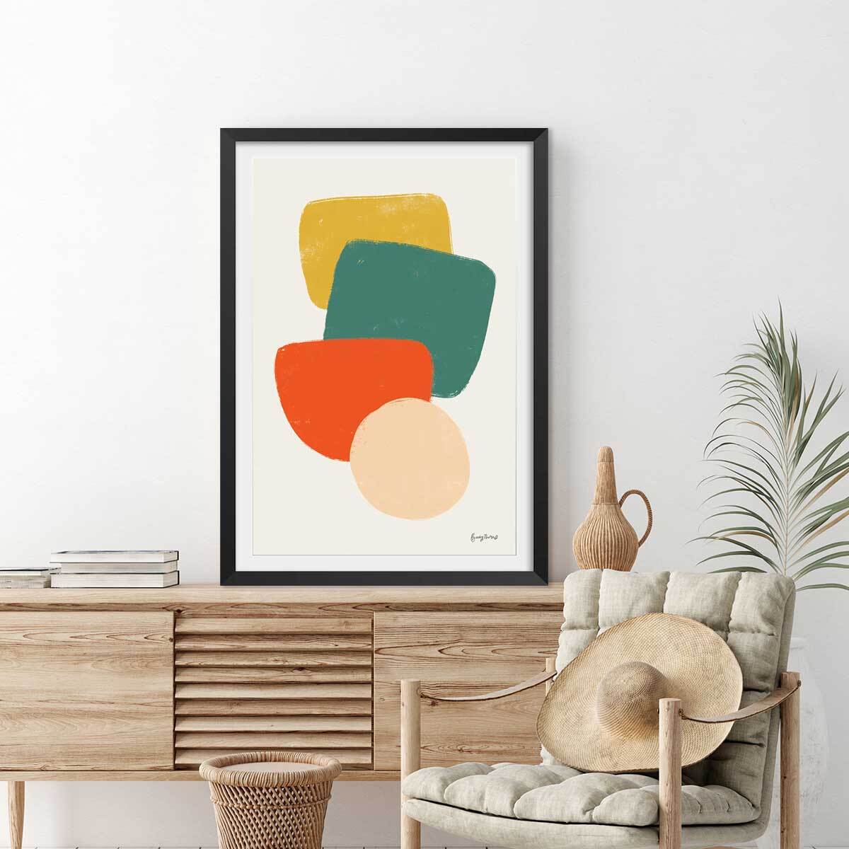 Affiche Palette couleur primaire Affiche sous cadre noir