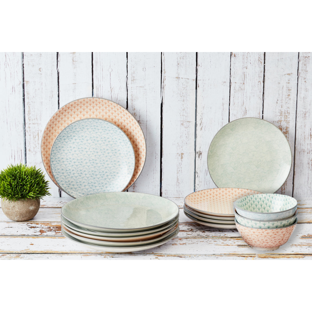 Service Les essentiels - 18 pièces - Pastel