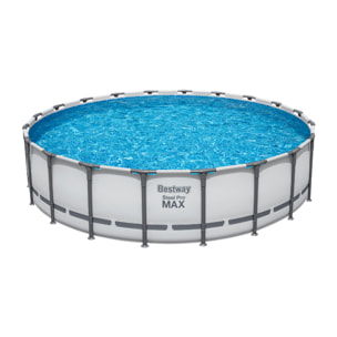 Bestway Piscine hors sol tubulaire ronde Bestway Steel Pro Max 610 x 132 cm gris clair