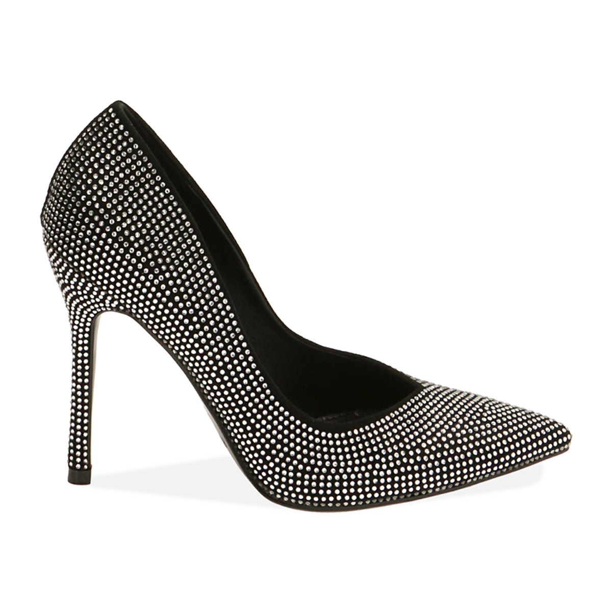 Décolleté nere con strass, tacco 10,5 cm