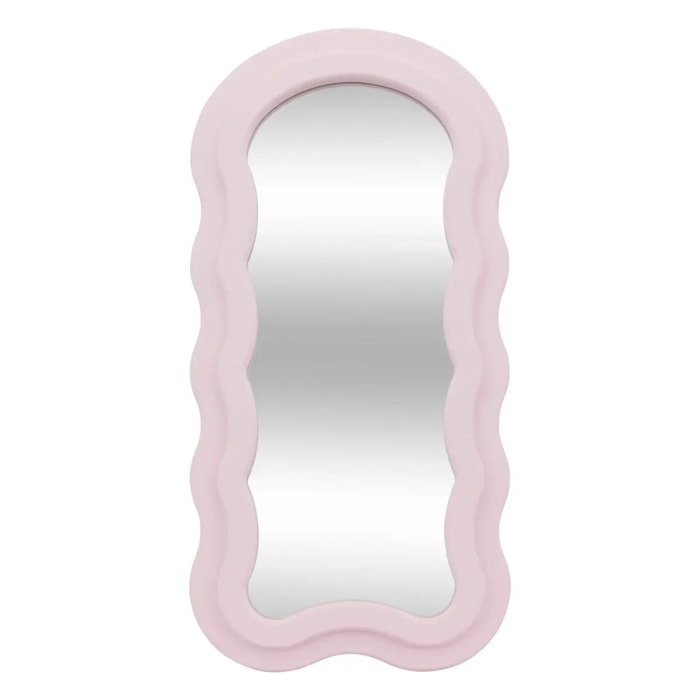 Miroir vague "Ayna" rose 60x30cm