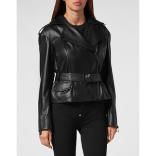 PHILIPP PLEIN Leather Oversize Jacket