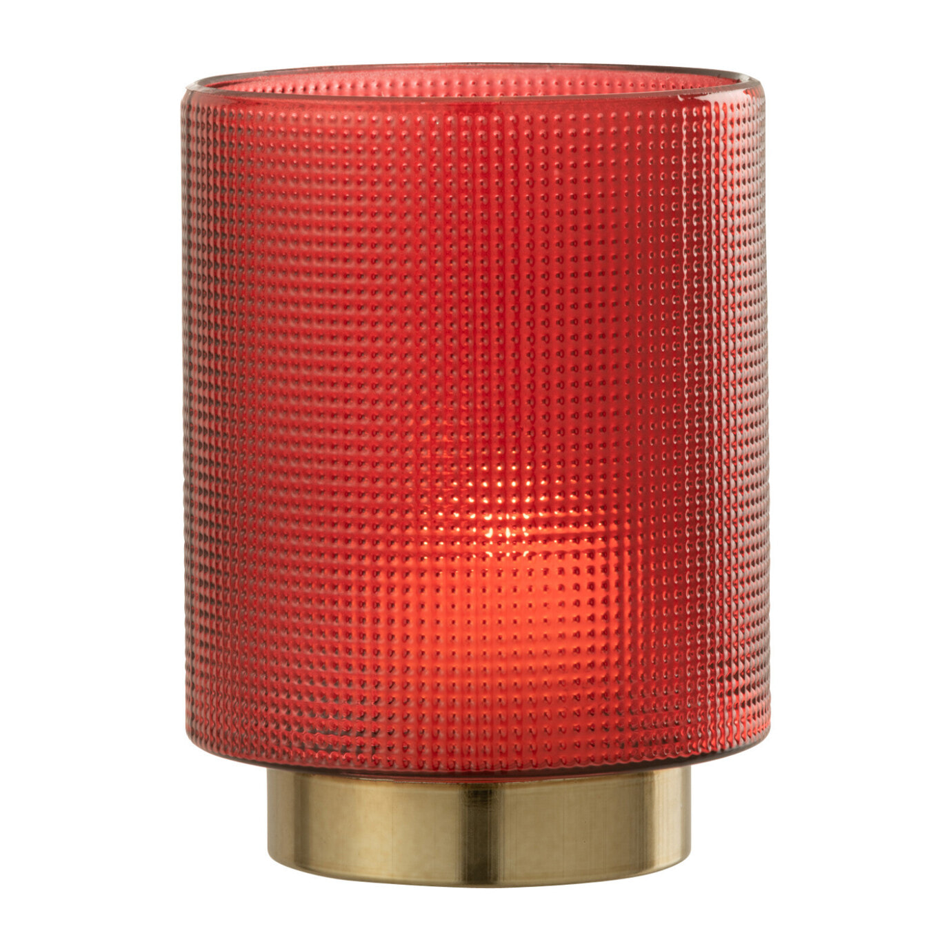 J-Line photophore Quadrillé - verre - rouge/or - small