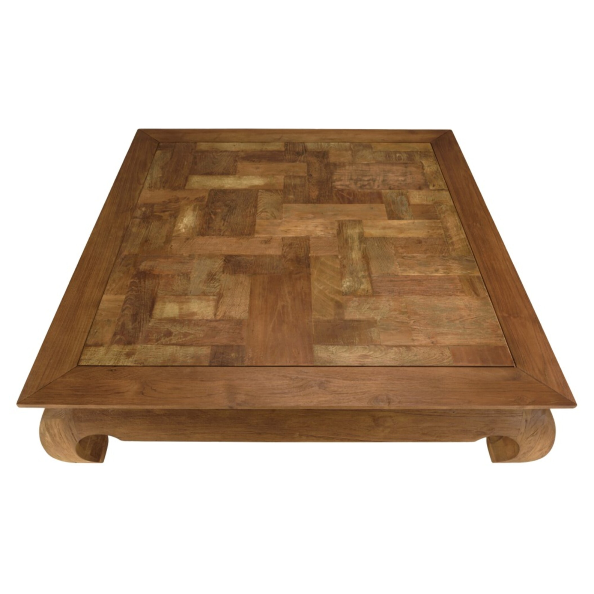 SIXTINE- Table opium 120x120cm en teck recyclé plateau mosaïque