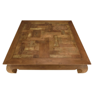 SIXTINE- Table opium 120x120cm en teck recyclé plateau mosaïque