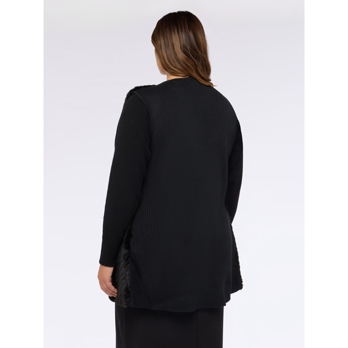Fiorella Rubino - Gilet effetto peluche - Nero