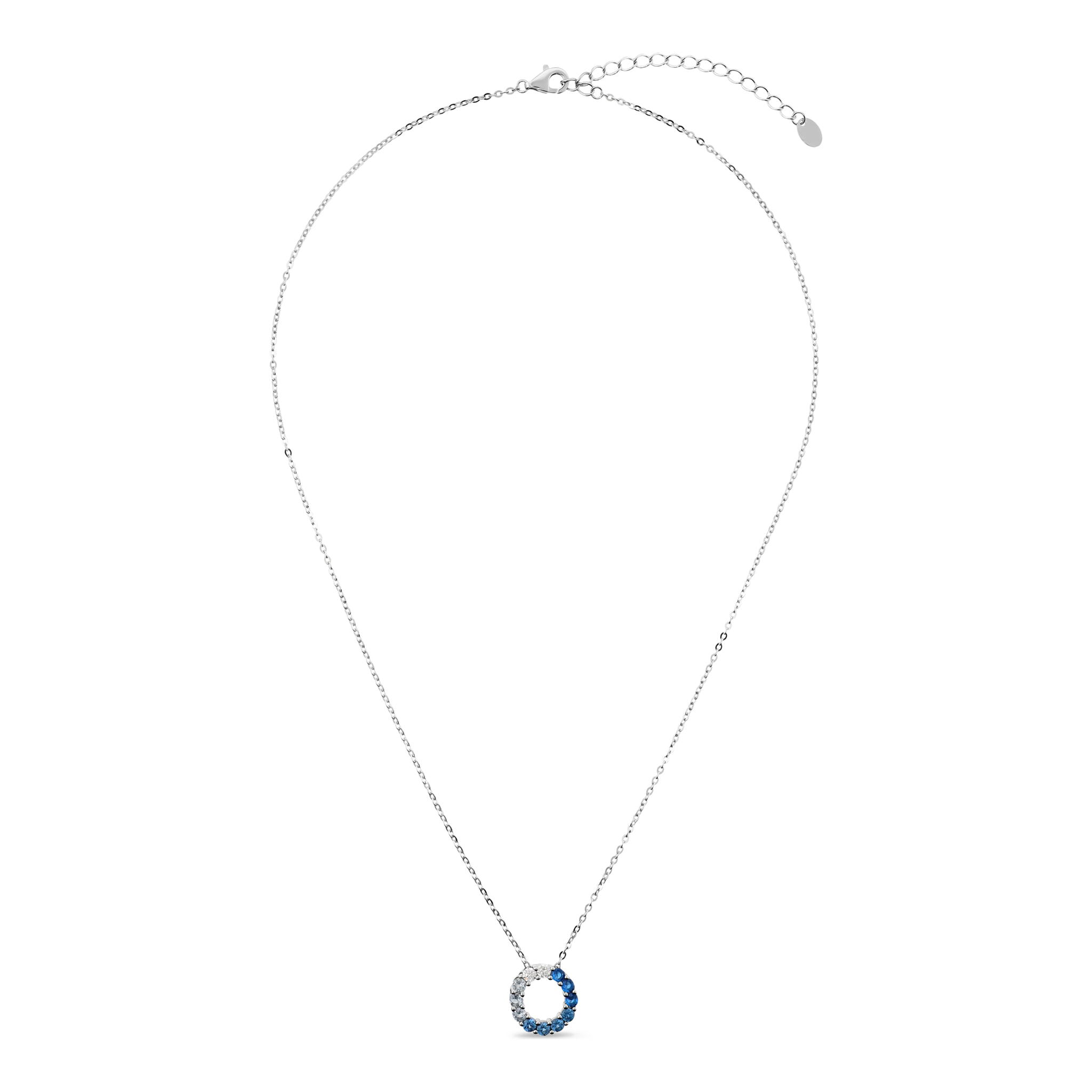 Collana in Argento 925 con Pendente in Cubic Zirconia Blu
