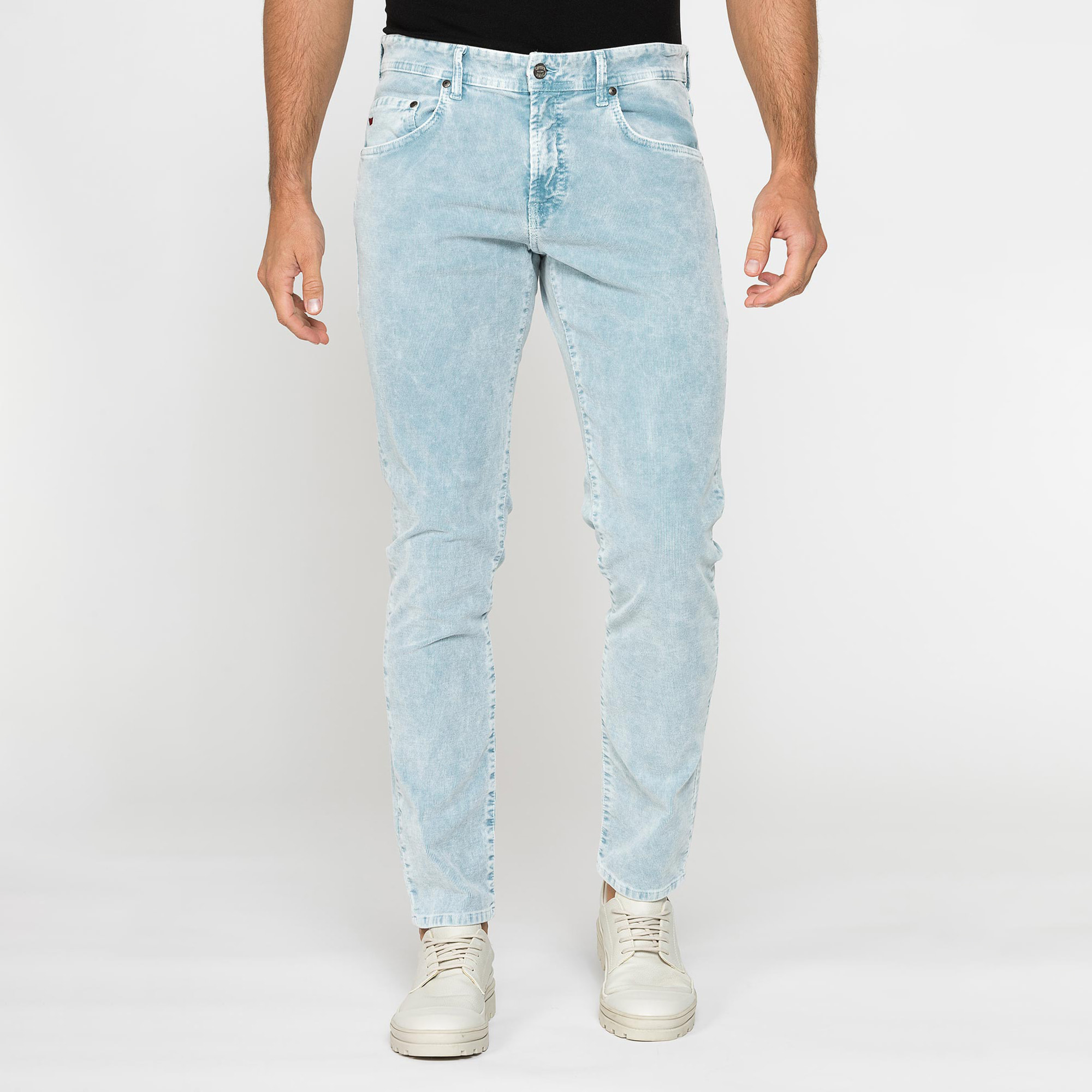 PANTALONE SLIM FIT IN VELLUTO STRETCH TINTURA ACID WASH