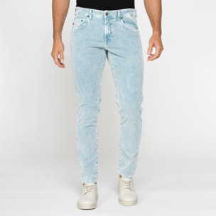 PANTALONE SLIM FIT IN VELLUTO STRETCH TINTURA ACID WASH