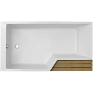 Baignoire bain douche Neo, version gauche Blanc brillant 170 x 70/90