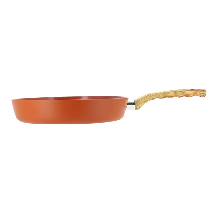 Poêle 28cm en aluminium recyclé brique - tous feux COLORAMA