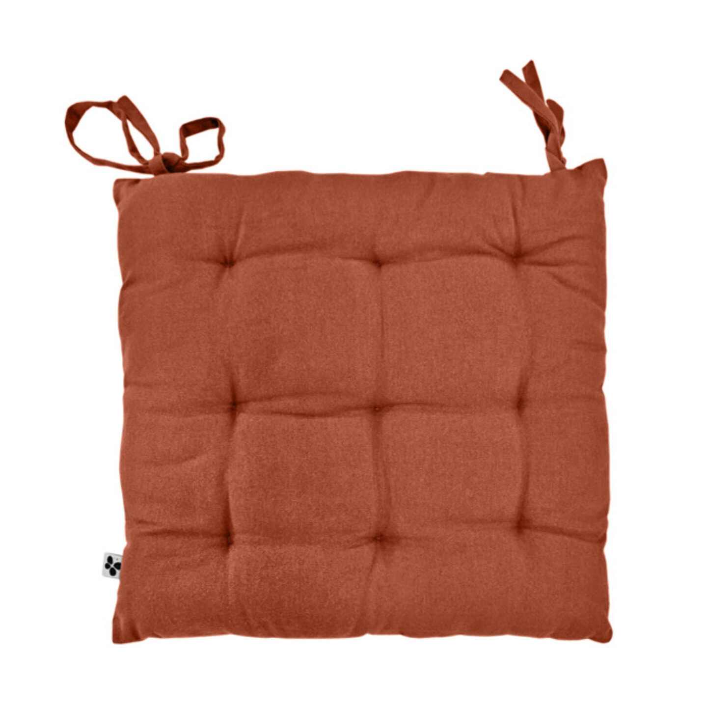 Coussin / Galette de chaise 38 x 38 cm en coton avec nouettes - KALA