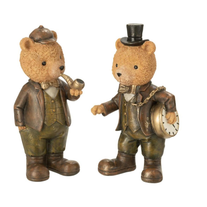 J-Line figurine Ours Habit - pierre - mix - large - 2 pcs