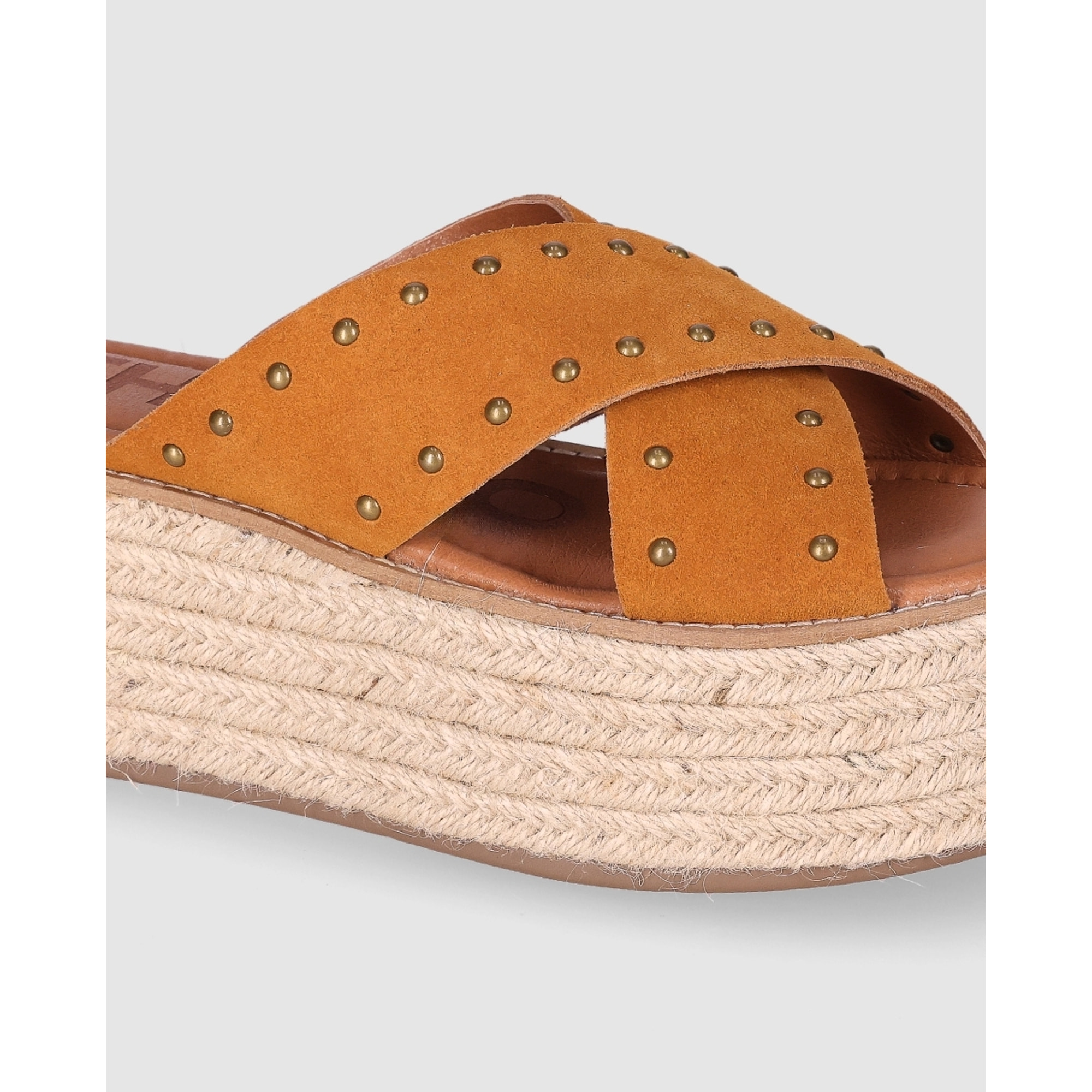 Sandalias de Serraje - Cuero - Tacón: 6 cm