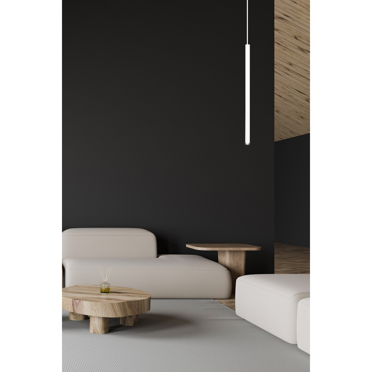 Lampada a sospensione Selter in acciaio bianco opaco