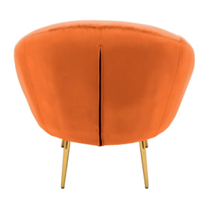 Poltrona design tonda in velluto arancio