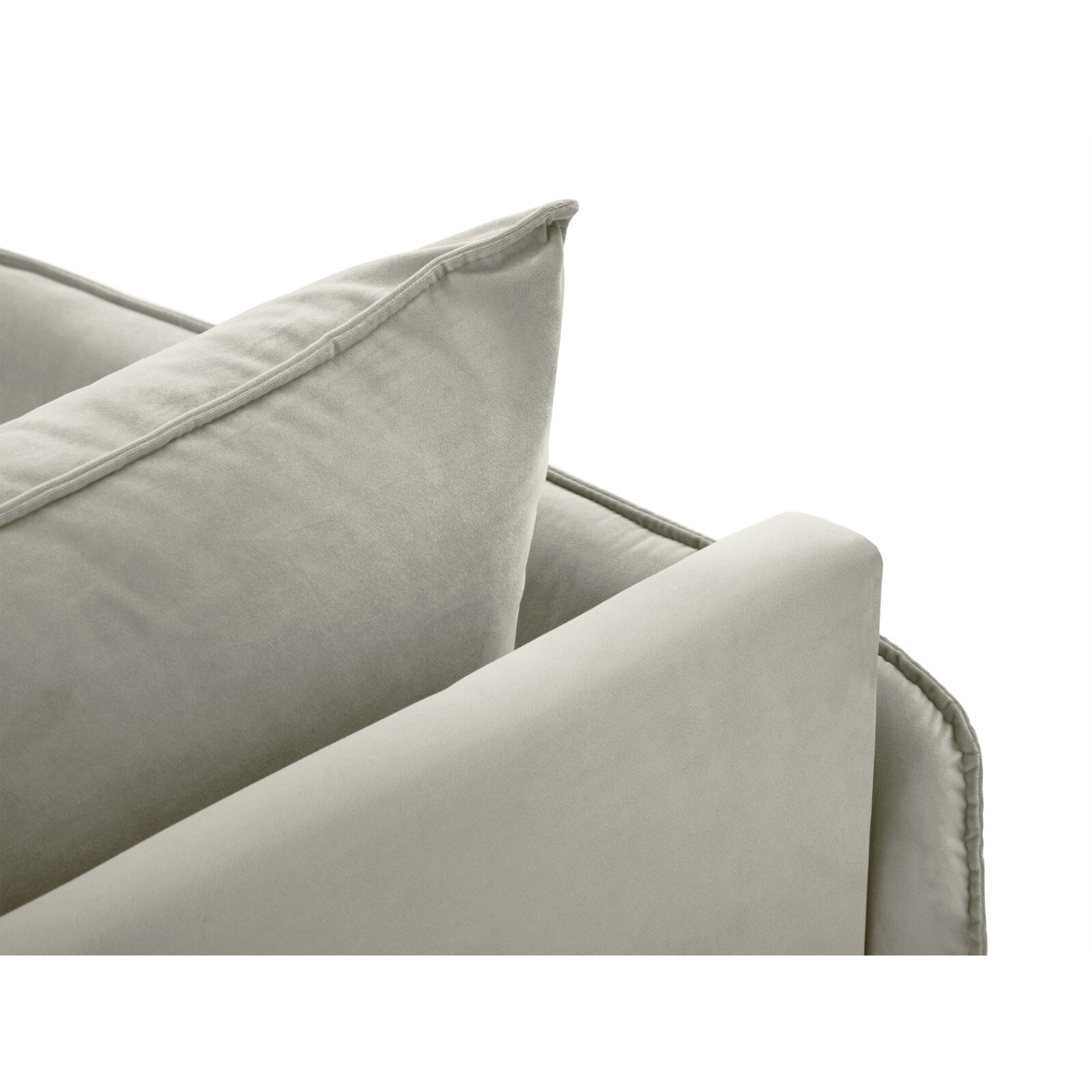 Méridienne gauche "Vienna" en velours beige