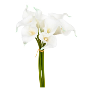 Bouquet de 8 arums artificiels blanc H36cm