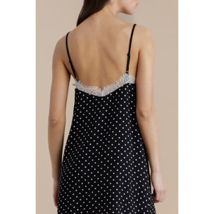 Camicia da notte donna in viscosa bretellina articolo pois Noidinotte