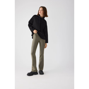 TERMICO Pantaloni effetto pelle a zampa push-up