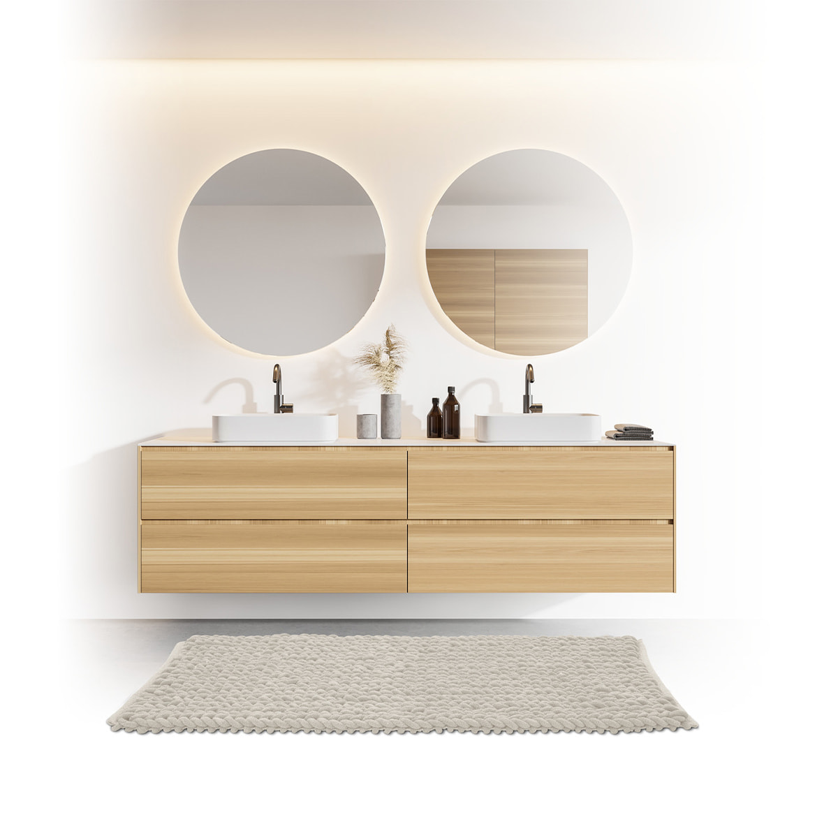 Tapis de bain 50x120 cm Beige naturel Colorama