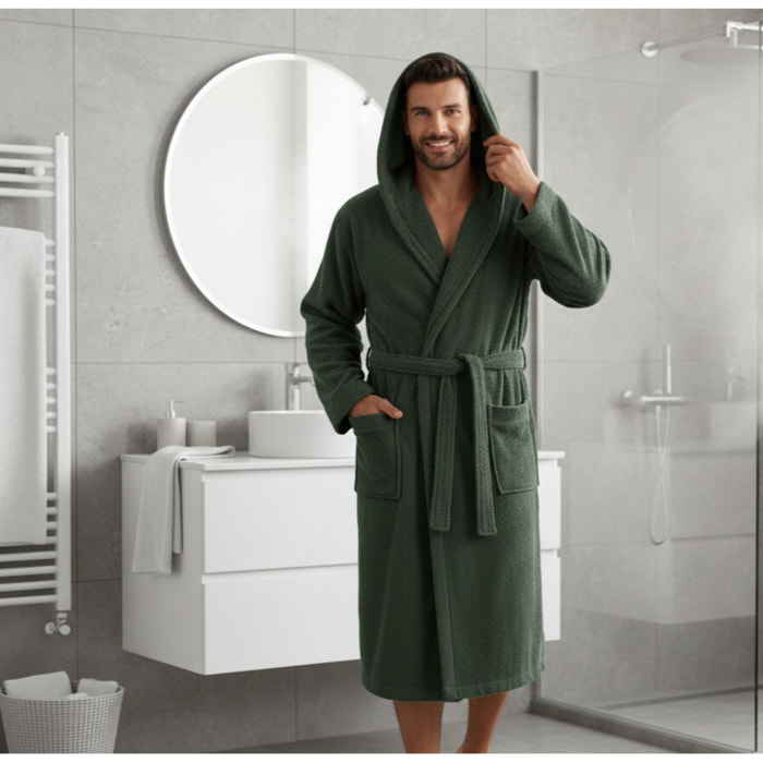 UNO CASA DESIGN Accappatoio con Cappuccio Julia in Spugna di Puro Cotone 400 gr