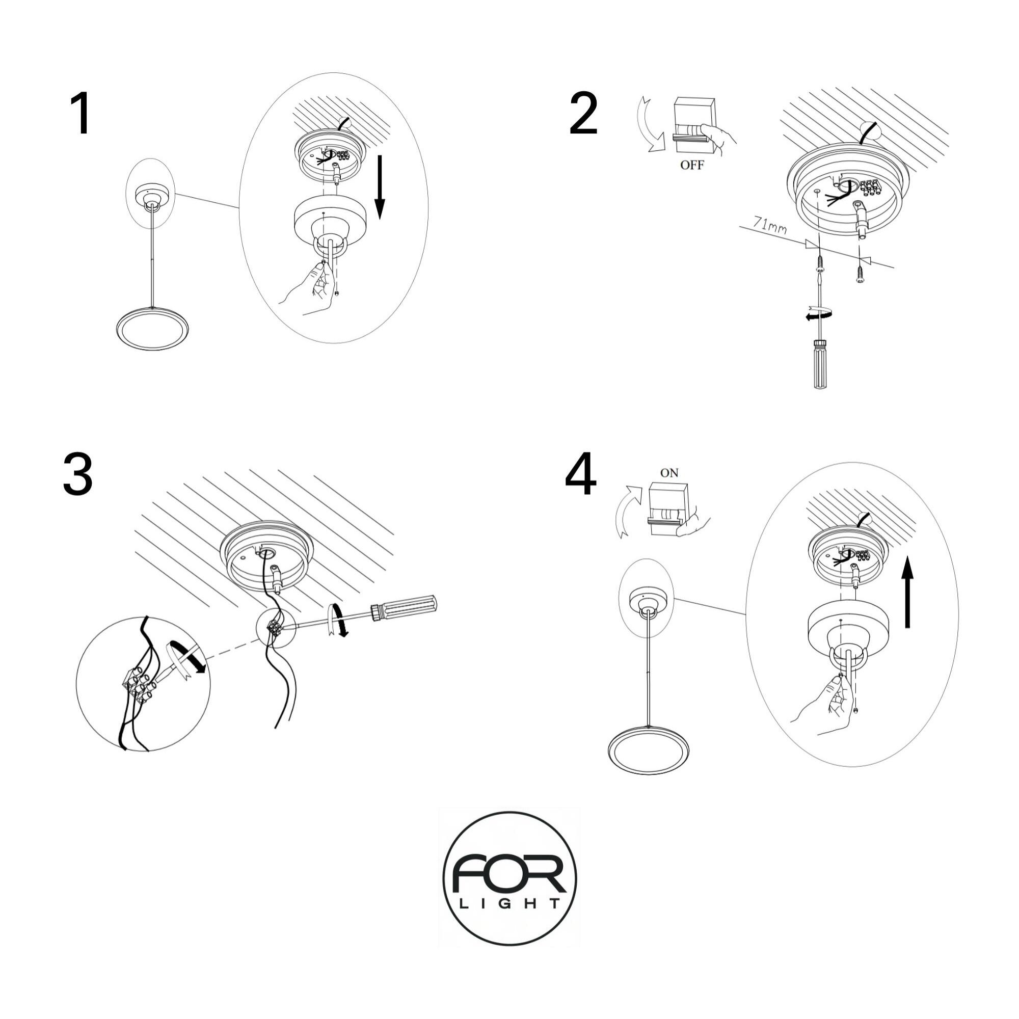 FORLIGHT Colgante Ip44 Pergola Led 7,5W 3000K Marrón 533Lm