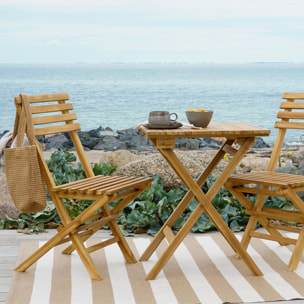 Set da Bistrot Cuenca in Teak Naturale — 2 Sedie e 1 Tavolo