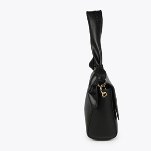 Borsa a tracolla con occhielli in metallo quadrati
