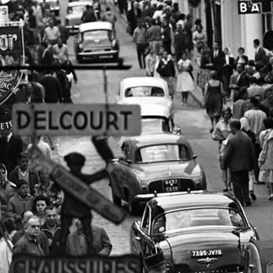 Tableau noir et blanc - Le Touquet en 1960 Toile imprimée