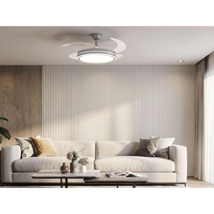Ventilateur de plafond rétractable avec lumière LED et minuterie