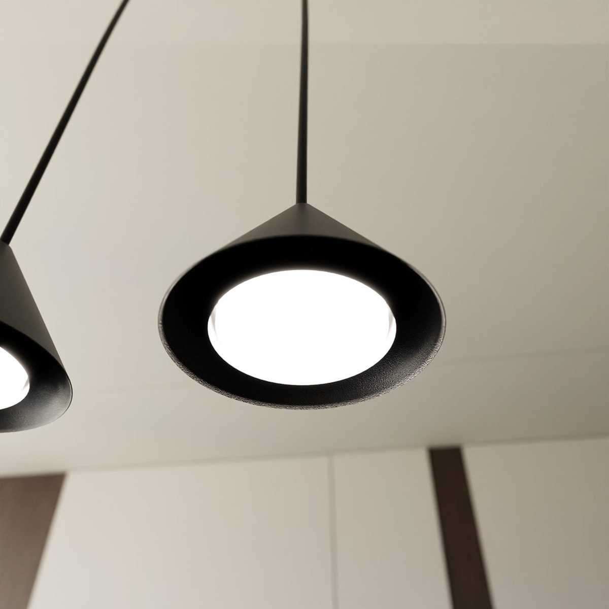 Lampada a sospensione ELIT 4 in acciaio nero opaco