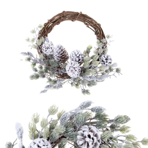 Corona natalizia - Pezzi 2 - 46xH12x46cm - Bianchi Dino SpA