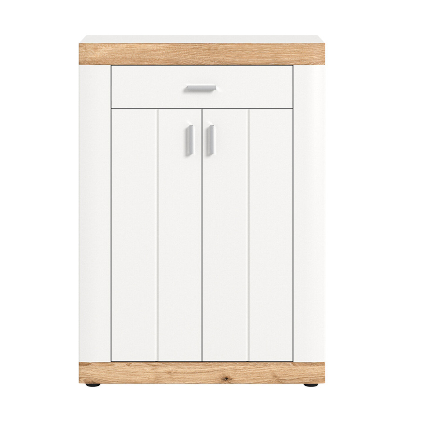Coventry - meuble à chaussures - blanc et bois - 73x104 cm - Bois / Blanc