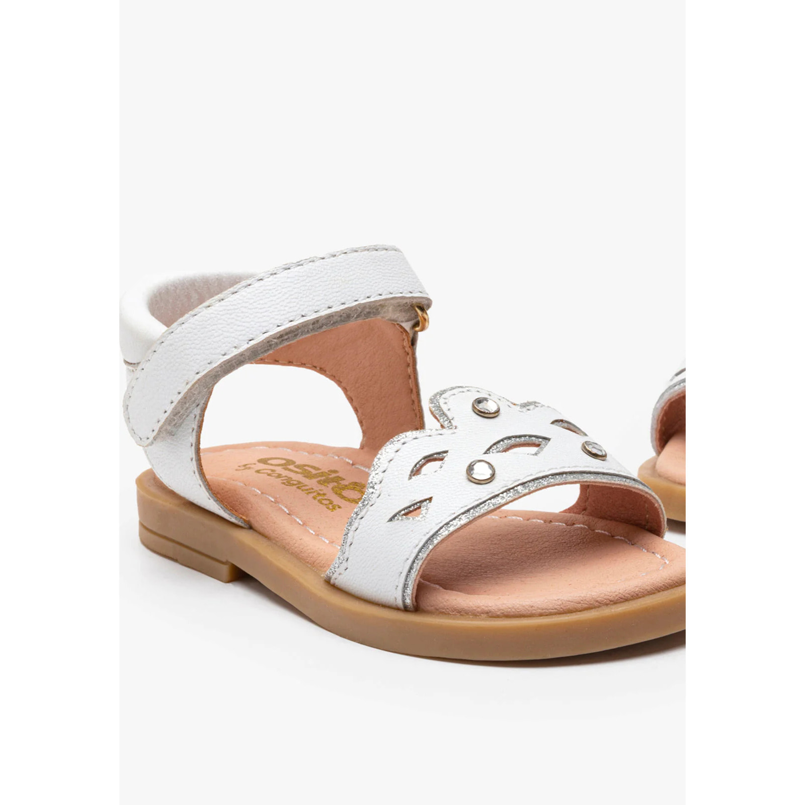 Sandali Crown Baby in pelle bianca