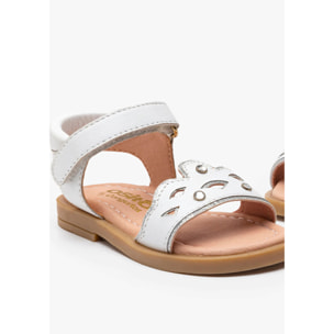 Sandali Crown Baby in pelle bianca