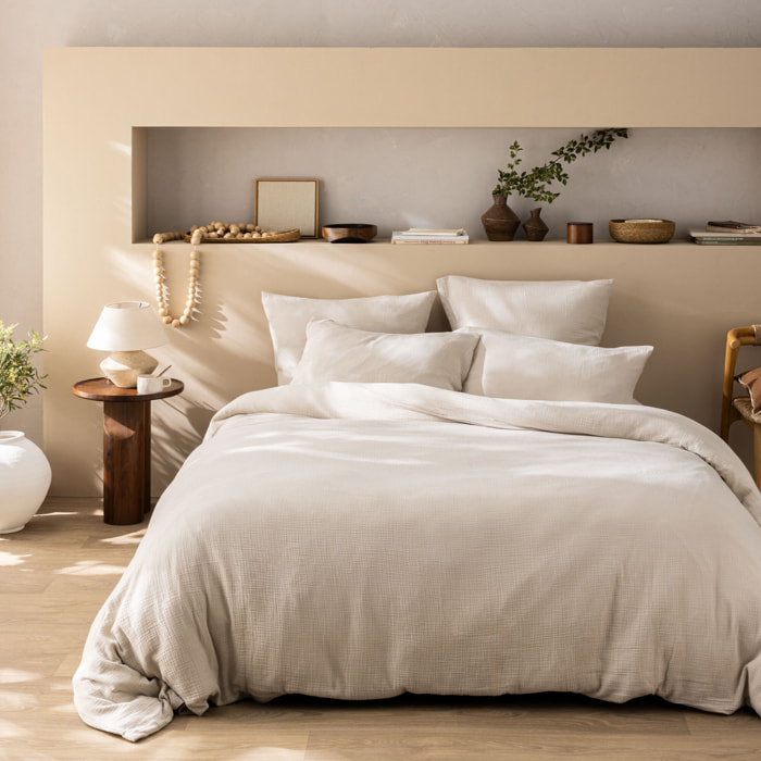 Housse de couette unie en coton, GAZE DE COTON