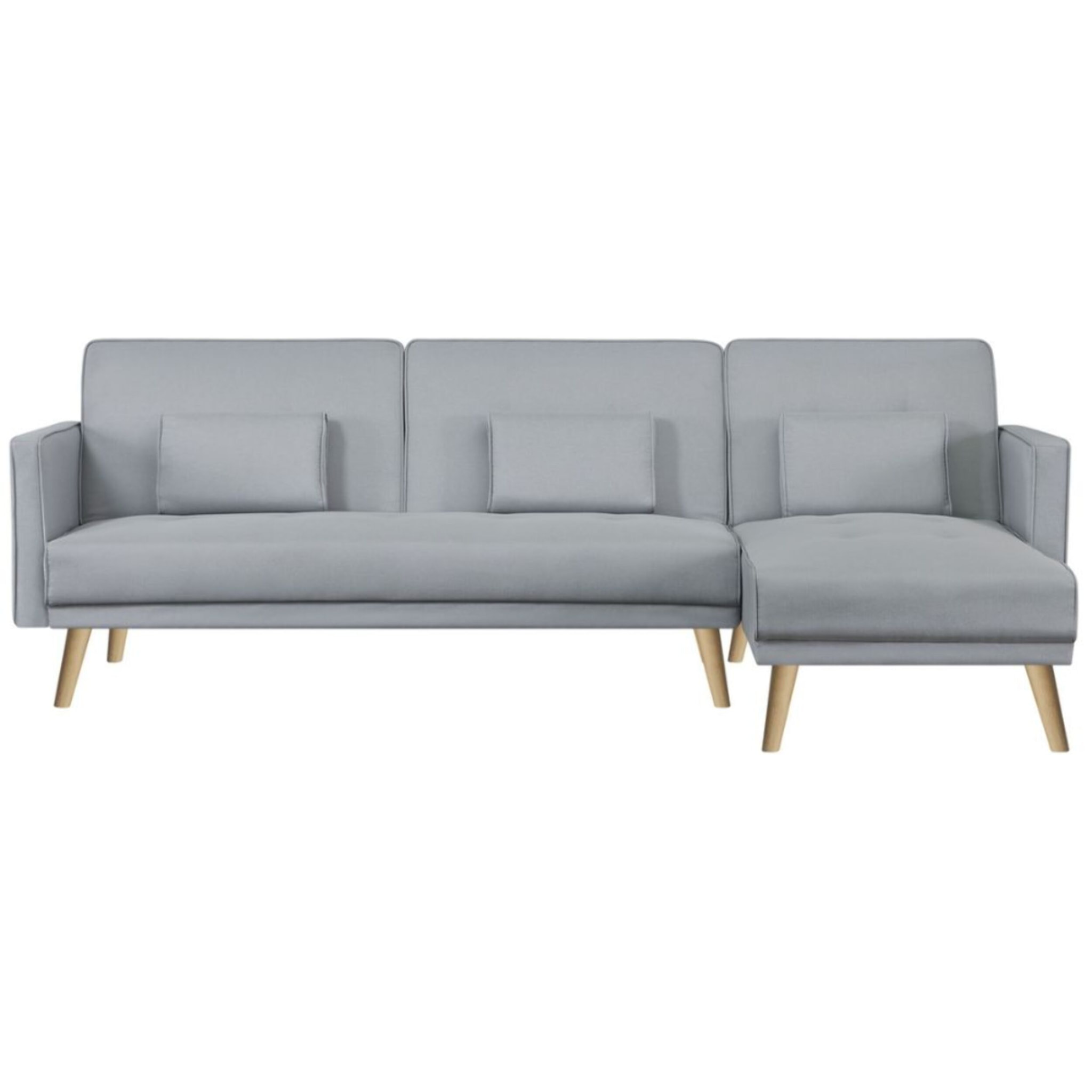 Canapé d'angle réversible et convertible 4 places en tissu gris NICE