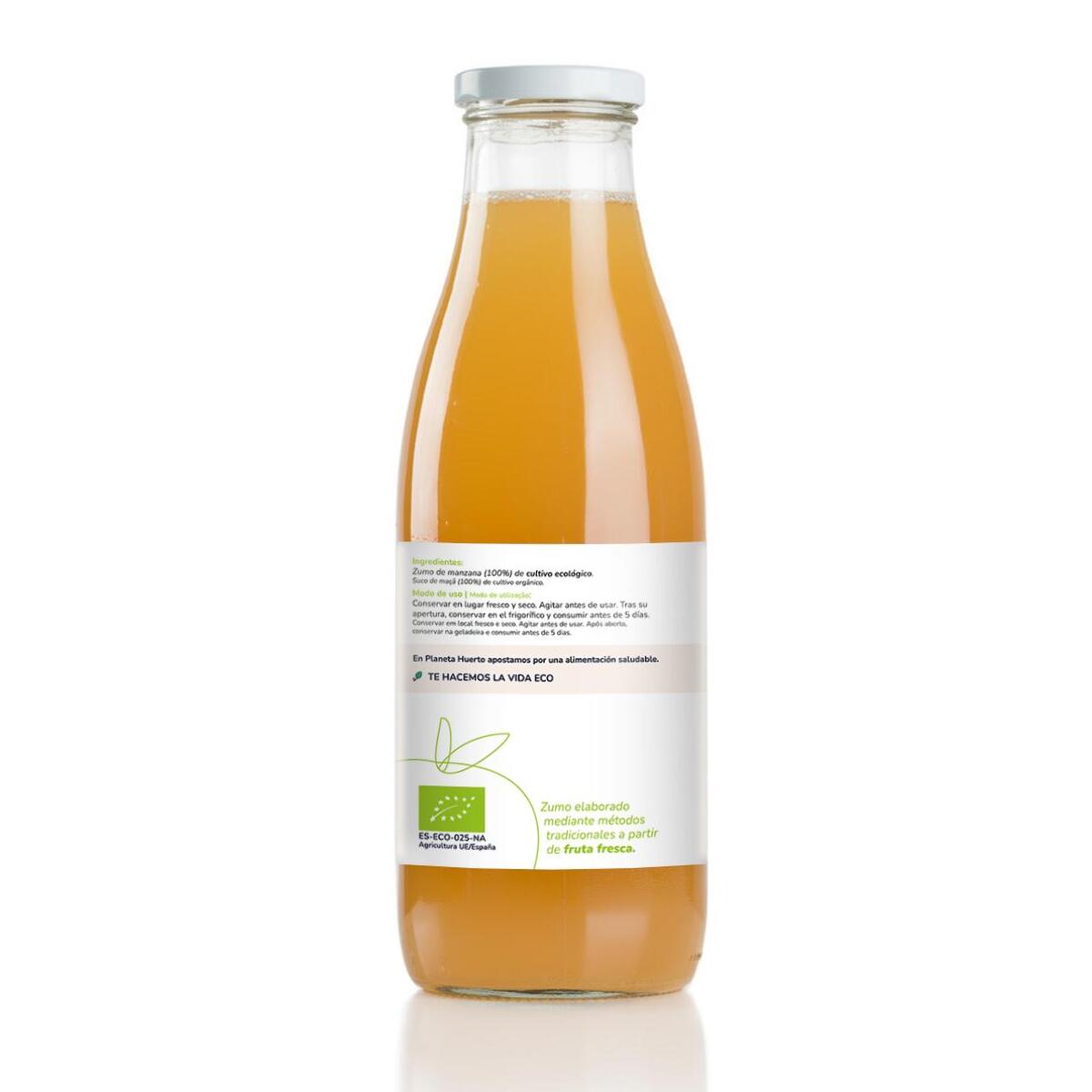 PLANETA HUERTO | Zumo de Manzana 100% Fruta Ecológica Exprimida - Sin Azúcar Añadido - 750 ml |