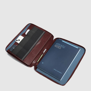 Piquadro Porte bloc pour en cuir iPad® avec boucle à stylo et poche à AirPods®