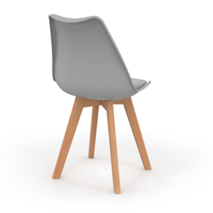 Chaises Nordia mix couleurs (blanc, gris et bleu canard) - lot de 4