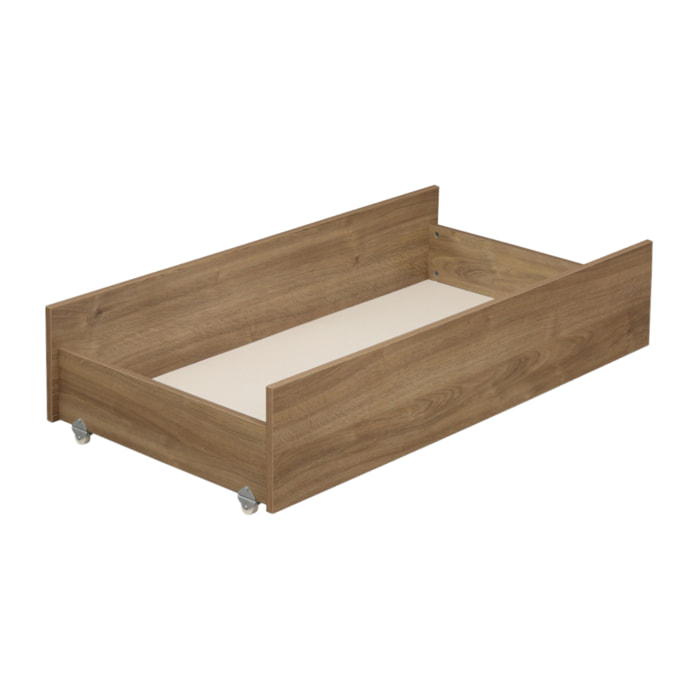 Tiroir pour lit bébé combiné évolutif décor bois chêne mokka