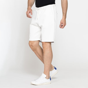 BERMUDA CHINO IN TESSUTO LINO E COTONE CON COULISSE